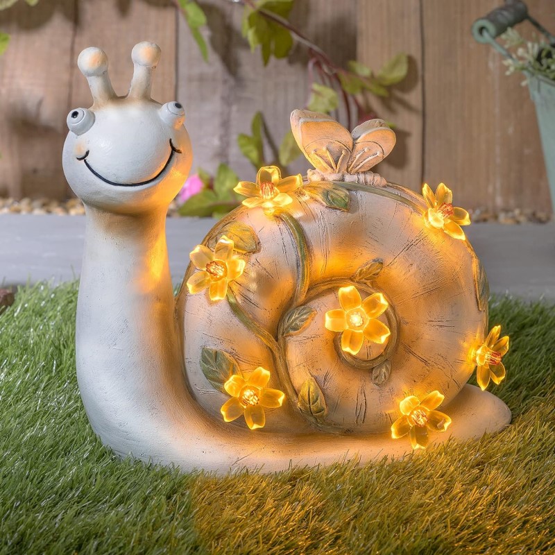 Figura de Caracol Solar para Iluminar Jardín