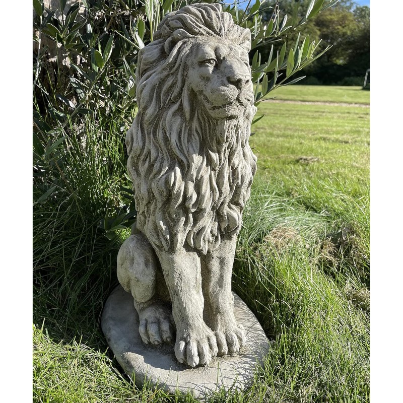 Estatua de León Posición Vertical de Piedra 40cm