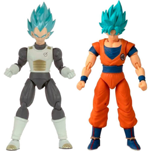 Figura Goku Super Saiyan Blue y Vegeta Super Saiyan Blue Dragon Stars Battle Pack Bandai