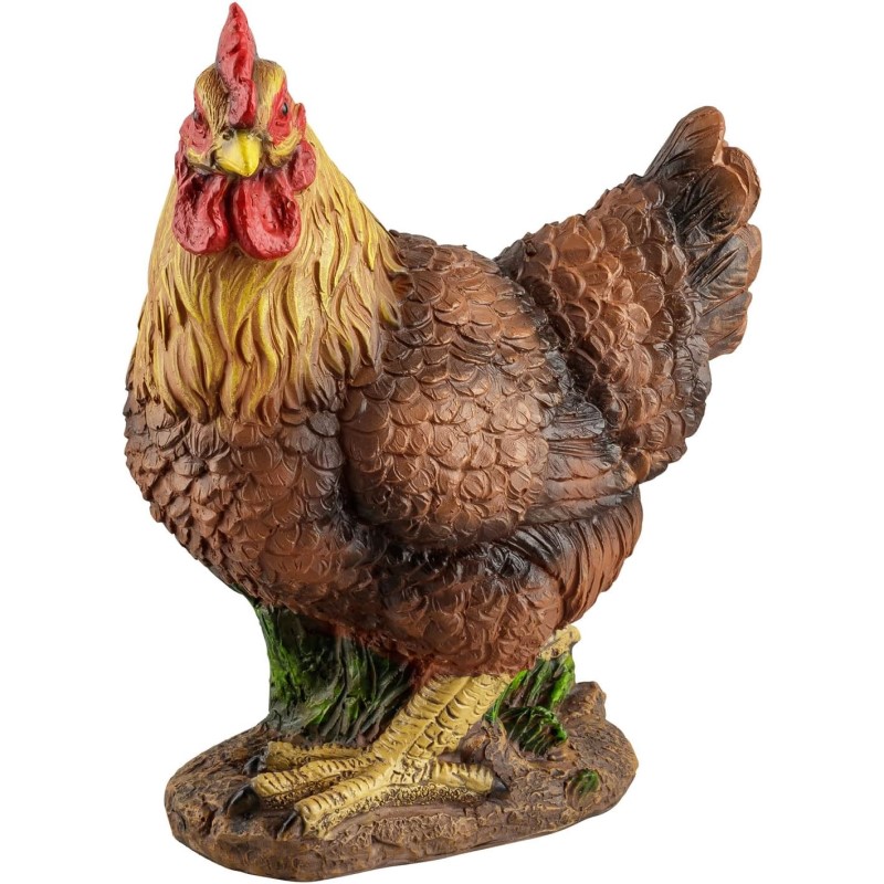 Gallina Marrone de Tamaño Real para Decoración Exterior